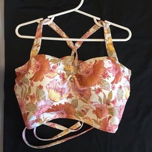 NWOT Shade & Shore Floral Bikini Top 34B